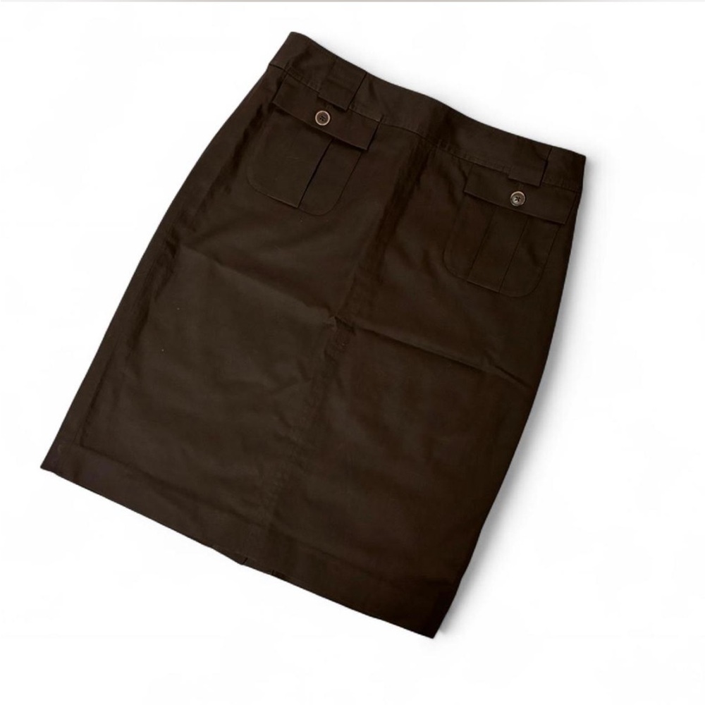 BANANA REPUBLIC- Women's brown midi skirt with pockets- Size: 6.